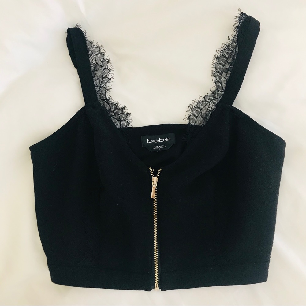 Bebe Zipper Crop Top